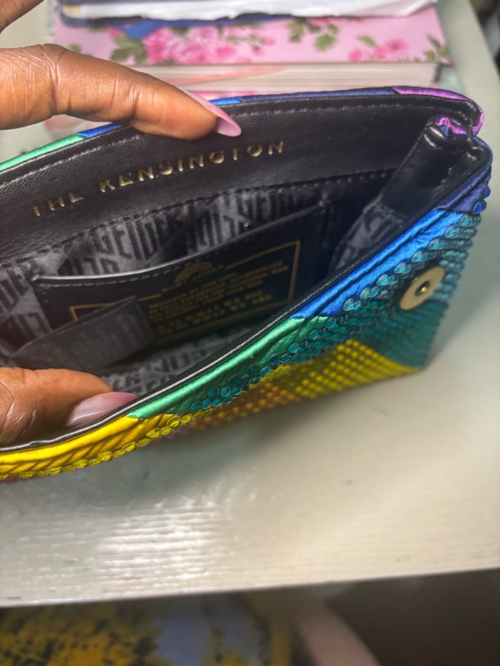 Kurt Geiger Multicolor Crystal-Striped Crossbody Bag - Picture 3 of 11